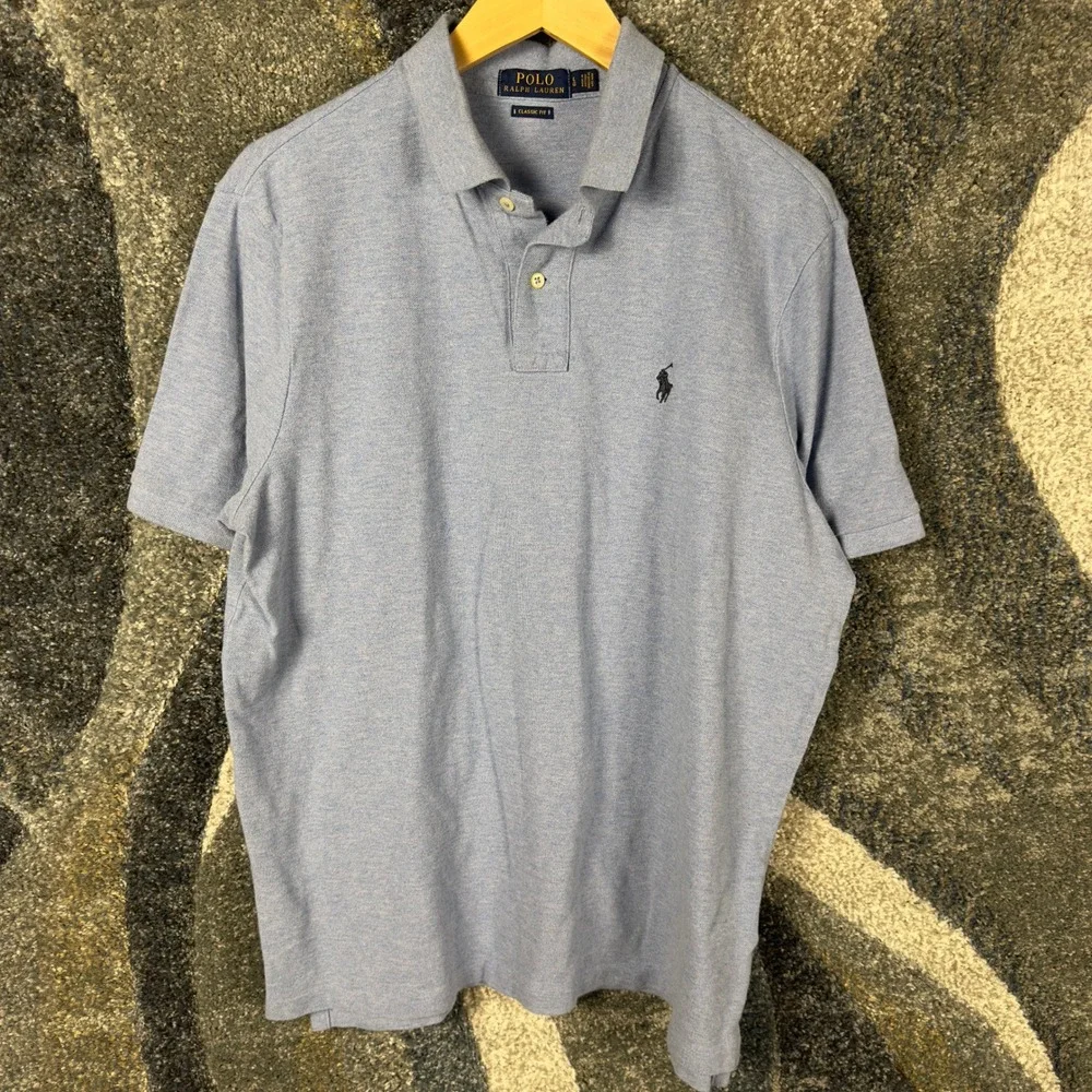 Polo Ralph Lauren Polo Shirt Mens Large Blue Excellent Classic Fit Short Sleeve